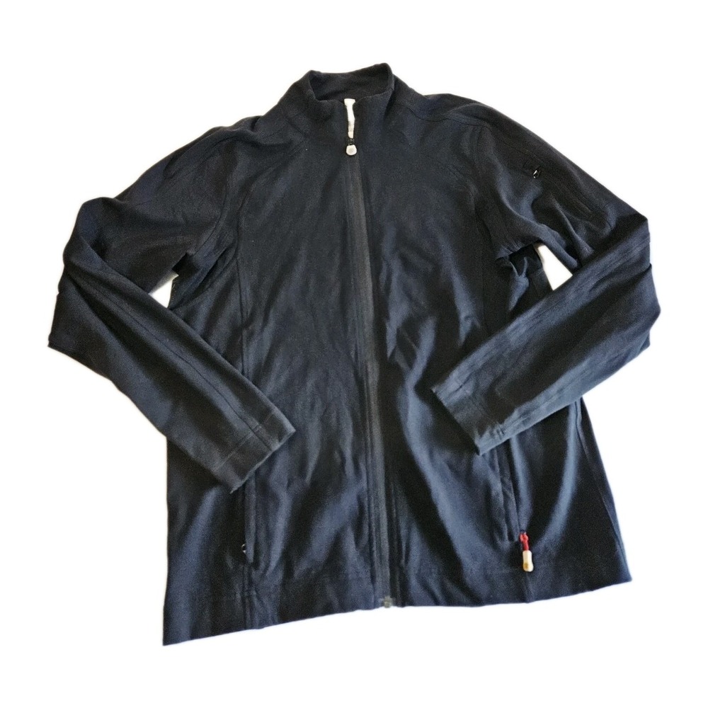 Lululemon Men Zip Up Jacket Black Size‎ Large Zippers On Packets Collared